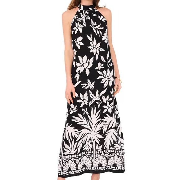 Vince Camuto Dresses & Skirts - Vince Camuto Women's Tropical Print Halter-Neck Maxi Dress Size M